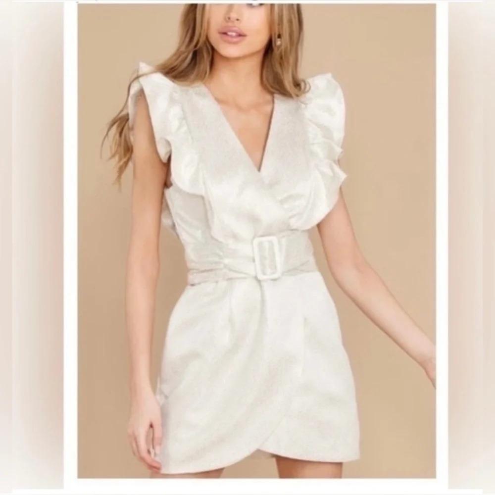 DO + BE Metallic Holiday Party Ruffle Sparkly Sleeveless Dress NWT Size Medium